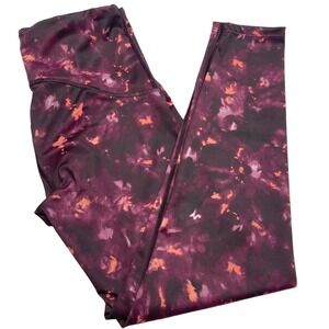 Spanx Active Printed 7/8 Legging‎ Womens Small Red Tie Dye Multicolor